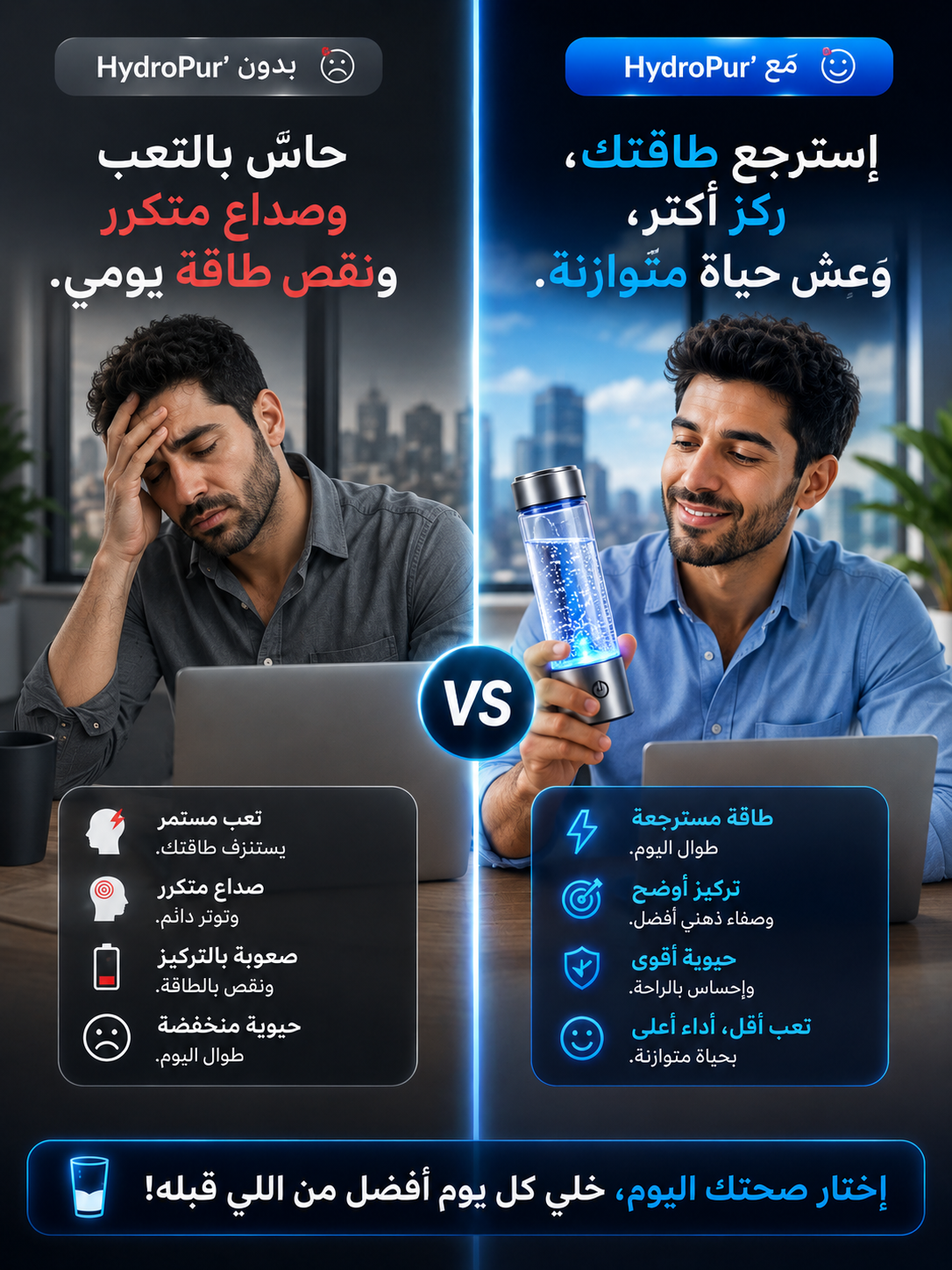 اشرب ميّ أنضف، أخفّ، وأطيب وين ما كنت 🚀